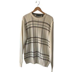 Oscar De La Renta Pullover Knit Sweater Men's Round Neck Long Sleeve Size L